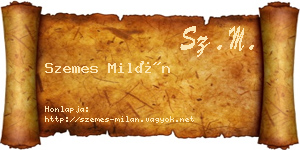 Szemes Milán névjegykártya